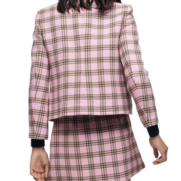 Maje plaid pink jacket - Picture 2 of 2